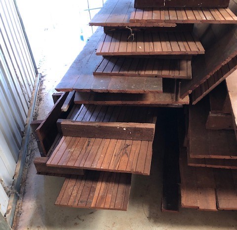 Salvaged timber flooring