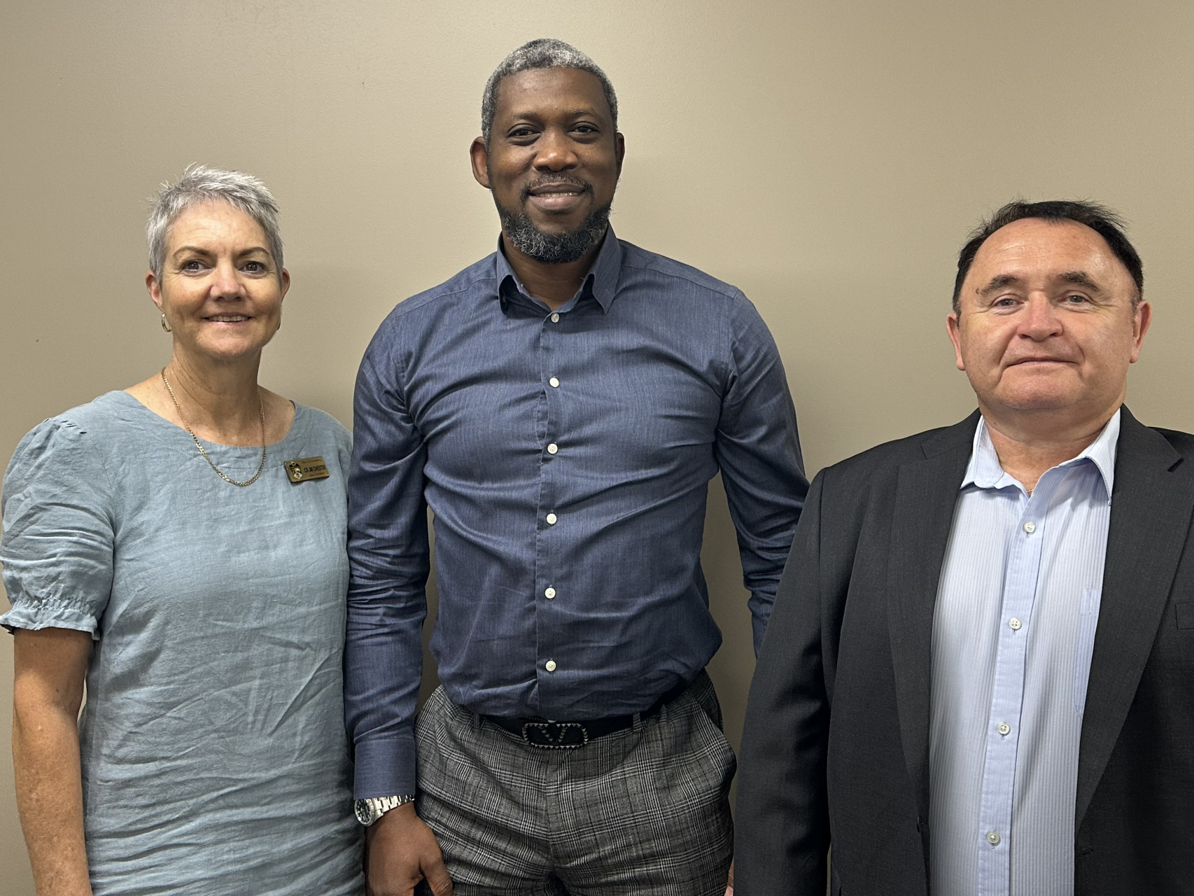 From Left to Right - Shire President Julie Chester, Dr Akeem Lawal, CEO Samuel E Bryce