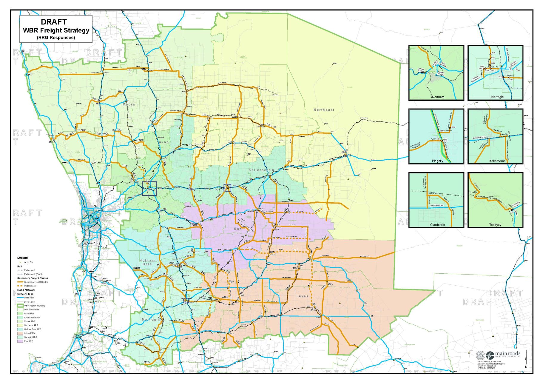 Wheatbelt Secondary Freight Routes Map