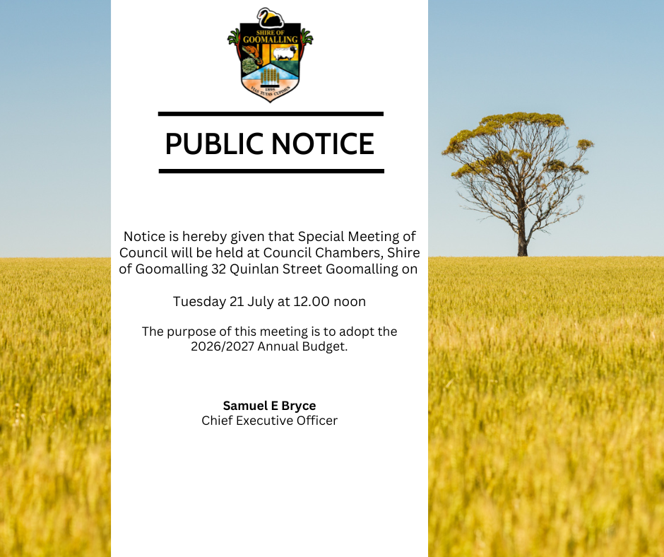 Public Notice - Special Meeting of Council