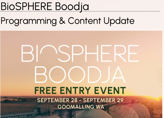 Biosphere Boodja Programming and Content Update