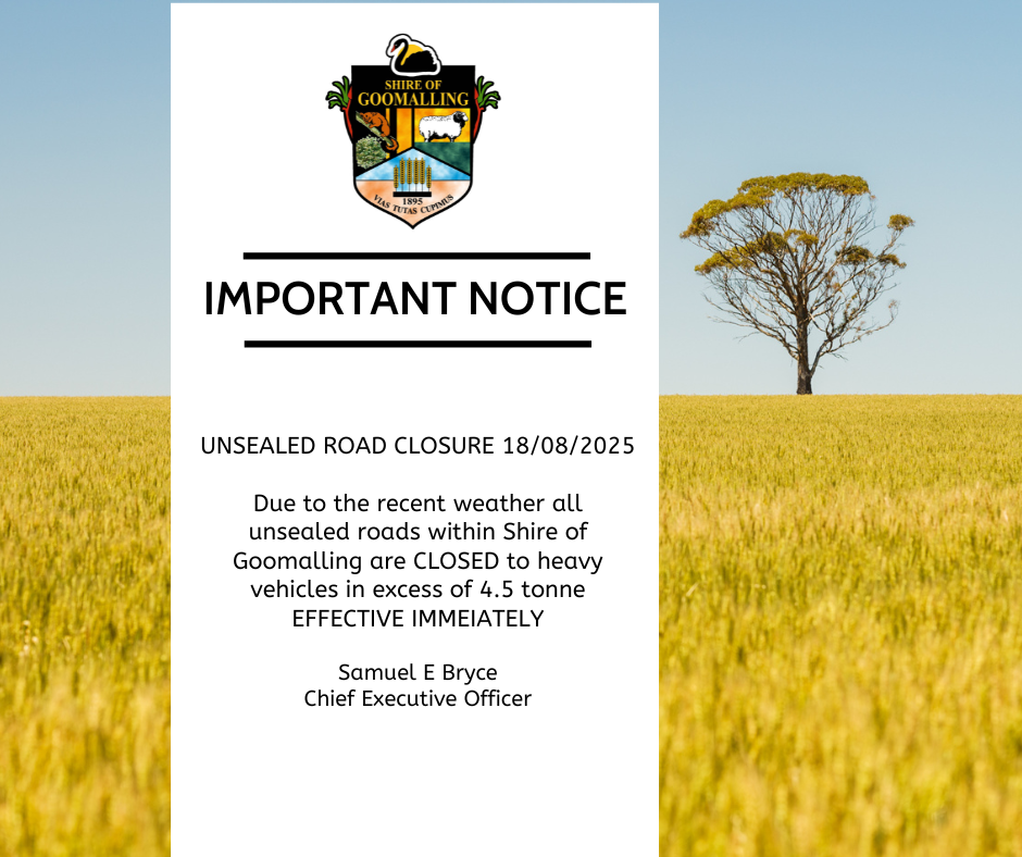 NOTICE OF ROAD CLOSURE